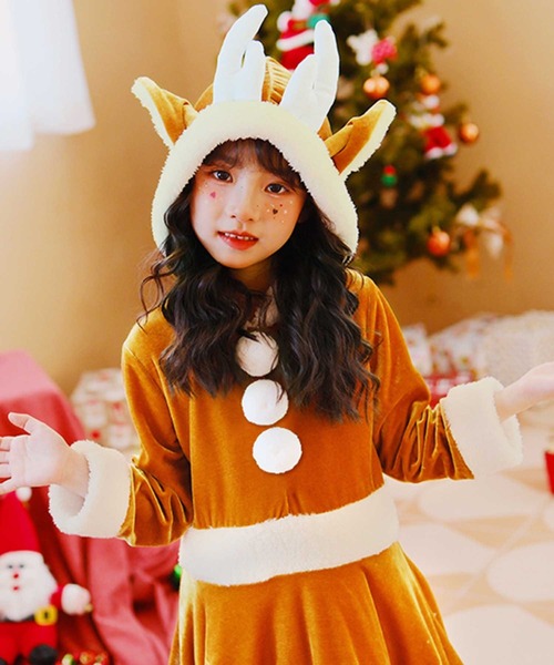 アトリエgg クリスマスワンピース キッズ コスプレ クリスマストナカイ ワンピース（コスチューム