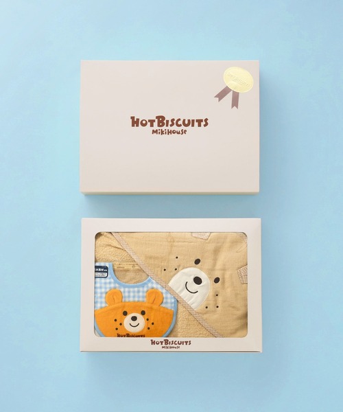 HOT BISCUITS(ホットビスケッツ)の「ベビーバスタオル&スタイセット【BOX付き】(ベビーギフト・キッズ・ベージュ/ピンク・ONE SIZE)」の16枚目の写真