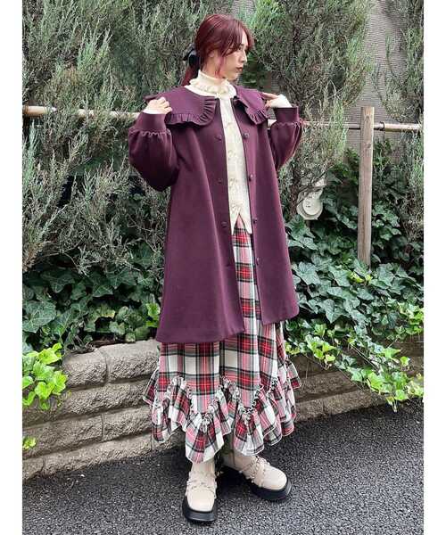 merry jenny（メリージェニー）の「Aラインセーラーコート（チェスターコート・レディース・オフホワイト/ライトブルー/ブラック/ボルドー・FREE）」の10枚目の写真