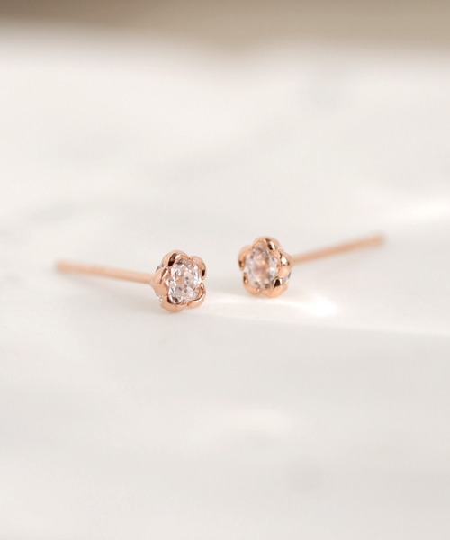 フラワーストーンミニピアス[K10]（ピアス（両耳用））｜ANEMONE（アネモネ）