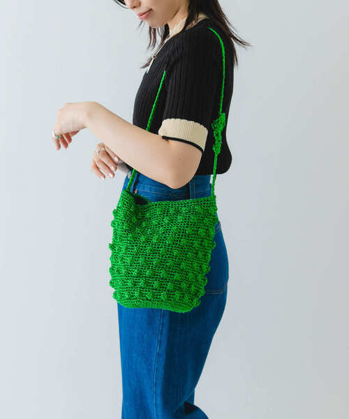 RODE SKO(ロデスコ)の「ラメポコポコショルダーバッグ(ショルダーバッグ・レディース・シルバー/グリーン/ブラック・ONE)」の1枚目の写真