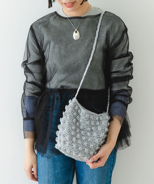 RODE SKO(ロデスコ)の「ラメポコポコショルダーバッグ(ショルダーバッグ・レディース・シルバー/グリーン/ブラック・ONE)」の6枚目の写真