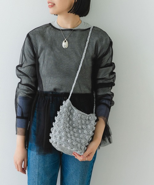 RODE SKO(ロデスコ)の「ラメポコポコショルダーバッグ(ショルダーバッグ・レディース・シルバー/グリーン/ブラック・ONE)」の7枚目の写真