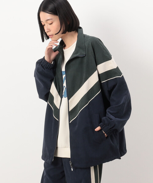 Purple&Yellow(パープルアンドイエロー)の「【セットアップ対応】ポリエステルピーチ ラインブルゾン(ブルゾン・メンズ・グレイッシュベージュ/グリーン・SMALL/MEDIUM/X-LARGE/LARGE)」の20枚目の写真