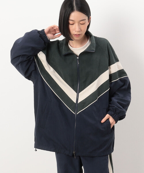 Purple&Yellow(パープルアンドイエロー)の「【セットアップ対応】ポリエステルピーチ ラインブルゾン(ブルゾン・メンズ・グレイッシュベージュ/グリーン・SMALL/MEDIUM/X-LARGE/LARGE)」の21枚目の写真