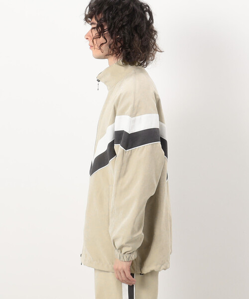 Purple&Yellow(パープルアンドイエロー)の「【セットアップ対応】ポリエステルピーチ ラインブルゾン(ブルゾン・メンズ・グレイッシュベージュ/グリーン・SMALL/MEDIUM/X-LARGE/LARGE)」の5枚目の写真