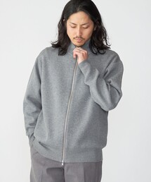 SHIPS: 〈手洗い可能〉 ダブルフェイス コットン カシミヤ スタンドジップ ニット ブルゾン