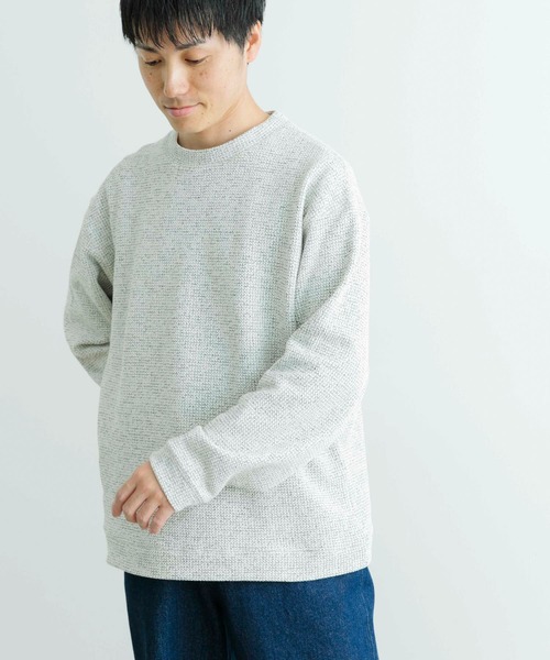 ITEMS URBANRESEARCH(アイテムズ アーバンリサーチ)の「メランジカノコ クルーネック ニットソー(ニット/セーター・メンズ・チャコールグレー/ブルー/オートミール/グリーン・MEDIUM/LARGE)」の9枚目の写真