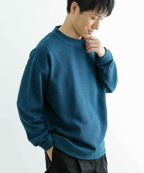 ITEMS URBANRESEARCH(アイテムズ アーバンリサーチ)の「メランジカノコ クルーネック ニットソー(ニット/セーター・メンズ・チャコールグレー/ブルー/オートミール/グリーン・MEDIUM/LARGE)」の15枚目の写真