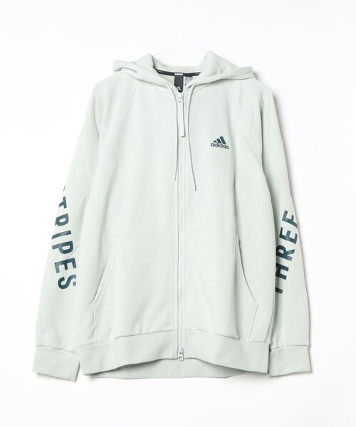 adidas(アディダス)の「アディダス adidas ワーディング ルーズフィット フレンチテリー フルジップパーカー(パーカー・メンズ・グレー/ブラック/ライトグリーン・M/L/LL/3L)」の3枚目の写真