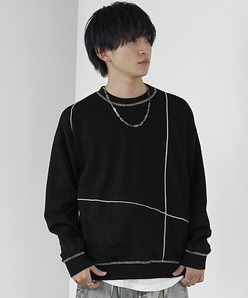 MinoriTY(マイノリティ)の「【MinoriTY】裏毛アウトラインロックトレーナー スウェット メンズ オーバーサイズ ルーズフィット 秋服(Tシャツ/カットソー・メンズ・ブラウン/グレー/ブラック・L/M)」の8枚目の写真