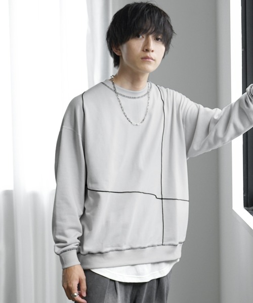MinoriTY(マイノリティ)の「【MinoriTY】裏毛アウトラインロックトレーナー スウェット メンズ オーバーサイズ ルーズフィット 秋服(Tシャツ/カットソー・メンズ・ブラウン/グレー/ブラック・L/M)」の13枚目の写真