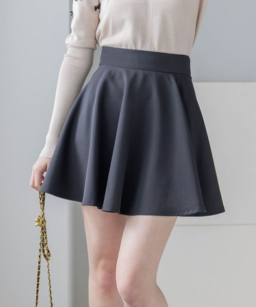 clear(クリア)の「インパン付きフレアミニスカート(スカート・レディース・ブラック/アイボリー・S/M)」の2枚目の写真