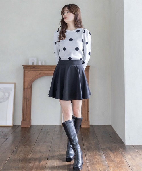 clear(クリア)の「インパン付きフレアミニスカート(スカート・レディース・ブラック/アイボリー・S/M)」の14枚目の写真