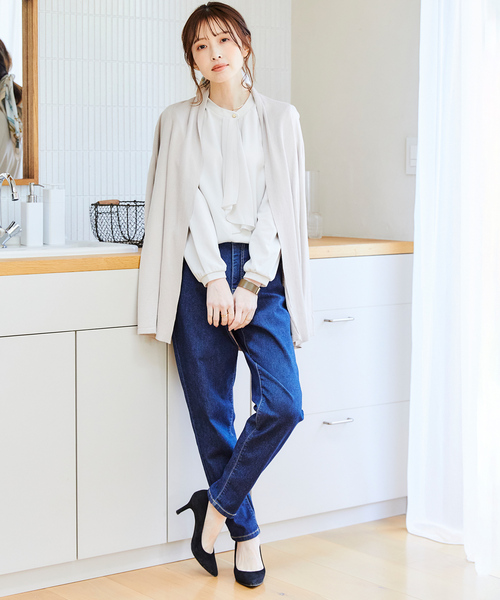 CROSS FUNCTION（クロスファンクション）の「《抗菌防臭・通気性》シフォンフリルカットソーブラウス【CF/クロスファンクション】（シャツ/ブラウス・レディース・ブラック/オフホワイト/ライトベージュ/ライトグリーン/ホワイト/ベージュ/ネイビー・M/L/LL）」の19枚目の写真