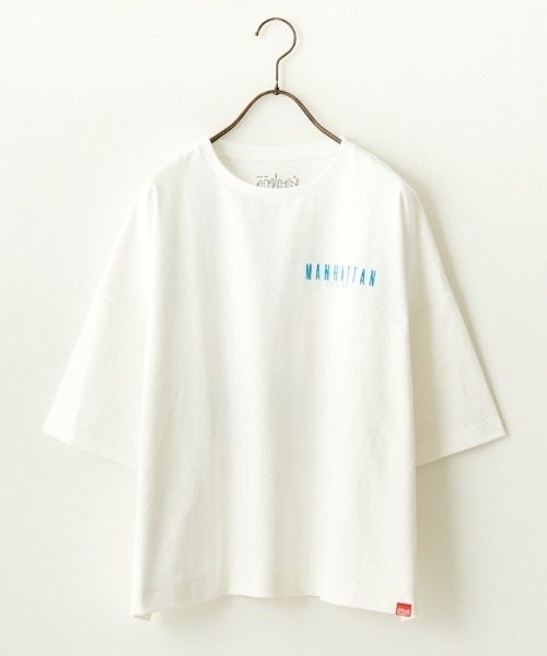 Manhattan Portage（マンハッタンポーテージ）の「[MANHATTAN PORTAGE/マンハッタンポーテージ] 別注 ショート丈バックプリントTシャツ（Tシャツ/カットソー・レディース・イエロー/ホワイト/ブラック/サックスブルー・F）」の18枚目の写真