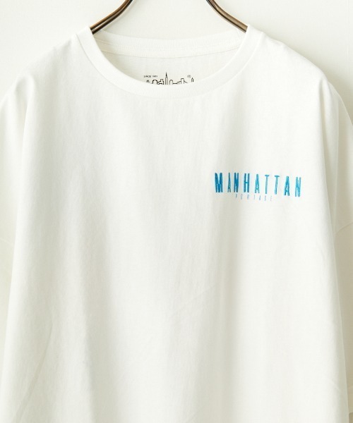 Manhattan Portage（マンハッタンポーテージ）の「[MANHATTAN PORTAGE/マンハッタンポーテージ] 別注 ショート丈バックプリントTシャツ（Tシャツ/カットソー・レディース・イエロー/ホワイト/ブラック/サックスブルー・F）」の19枚目の写真