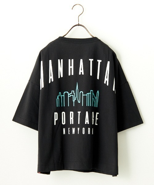 Manhattan Portage（マンハッタンポーテージ）の「[MANHATTAN PORTAGE/マンハッタンポーテージ] 別注 ショート丈バックプリントTシャツ（Tシャツ/カットソー・レディース・イエロー/ホワイト/ブラック/サックスブルー・F）」の16枚目の写真