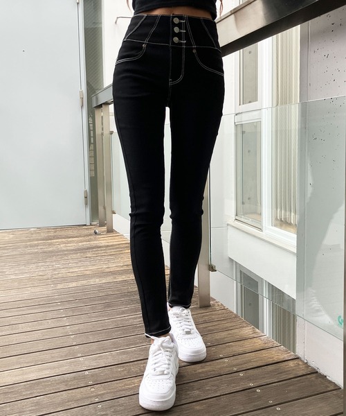 GLAMOROUS JANE（グラマラスジェーン）の「スキニーパンツ（その他パンツ・レディース・ブラック×ホワイト/ブラック・M/S/L/SS）」の2枚目の写真