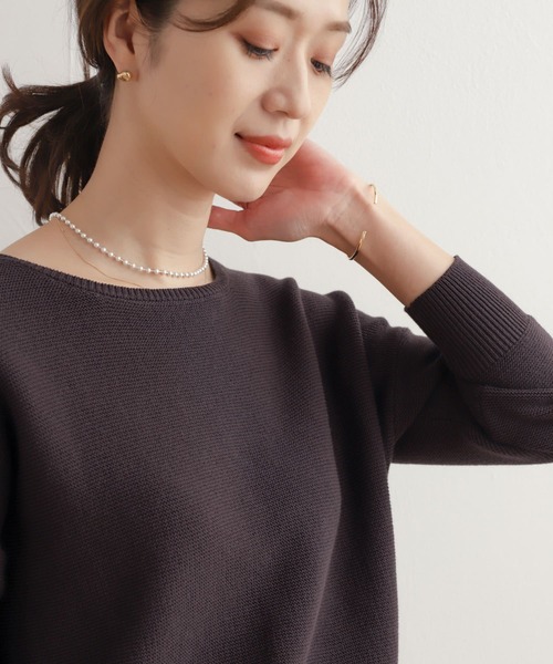URBAN RESEARCH DOORS(アーバンリサーチドアーズ)の「コットンボートネックガーターKNIT(ニット/セーター・レディース・チャコールグレー/アイボリー/ライトグレー・MEDIUM)」の18枚目の写真