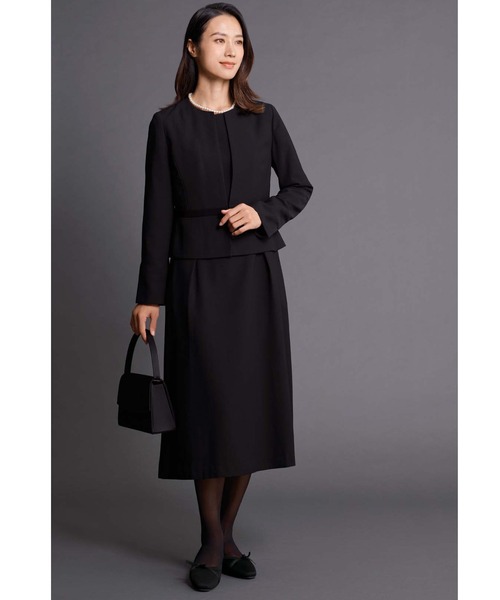 IEDIT（イディット）の「ＩＥＤＩＴ　ふかふかインソールで快適な　グログランリボンの上品ニットパンプス〈ブラック〉（パンプス・レディース・ブラック・3/2/4/6/5/1）」の2枚目の写真