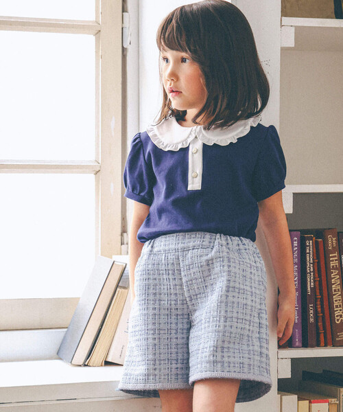 【セール】【お揃い】ラメツイードショートパンツ(90~150cm)（その他パンツ）｜BeBe（ベベ）