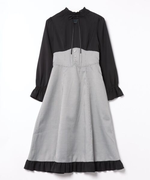 axes femme（アクシーズファム）の「ハイウエストドッキングワンピース（ワンピース・レディース・ベージュ/ブラック/グレー・FREE）」の21枚目の写真
