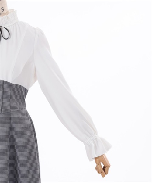 axes femme（アクシーズファム）の「ハイウエストドッキングワンピース（ワンピース・レディース・ベージュ/ブラック/グレー・FREE）」の16枚目の写真