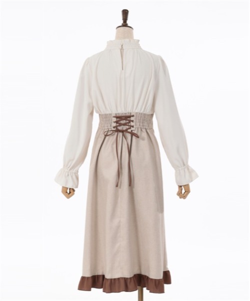 axes femme（アクシーズファム）の「ハイウエストドッキングワンピース（ワンピース・レディース・ベージュ/ブラック/グレー・FREE）」の10枚目の写真