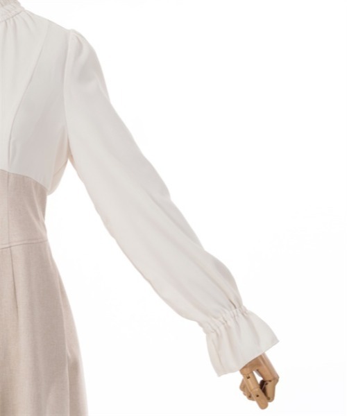 axes femme（アクシーズファム）の「ハイウエストドッキングワンピース（ワンピース・レディース・ベージュ/ブラック/グレー・FREE）」の5枚目の写真