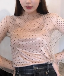 ACYM | Dot sheer high neck ブラウス(シャツ/ブラウス)