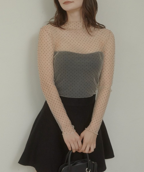 ACYM(アシーム)の「Dot sheer high neck ブラウス(シャツ/ブラウス・レディース・ブラック/ベージュ・FREE)」の16枚目の写真