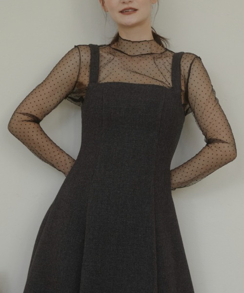 ACYM(アシーム)の「Dot sheer high neck ブラウス(シャツ/ブラウス・レディース・ブラック/ベージュ・FREE)」の20枚目の写真