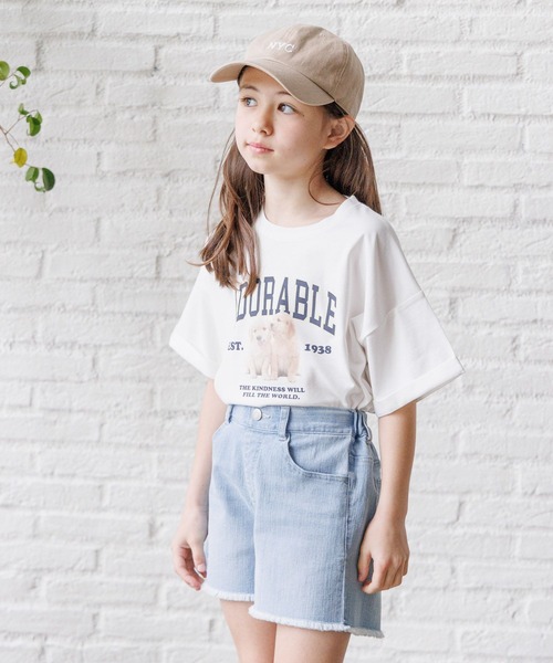 GLOBAL WORK（グローバルワーク）の「ヘビロッTEE/ワイド半袖/976076（Tシャツ/カットソー・キッズ・パープル/ホワイト系その他/ピンク/ホワイト系1/アイボリー/ホワイト系2/サックスブルー/チャコールグレー/ホワイト系5/ホワイト系6/ブラック/ホワイト系4/グレー系8・140cm/150cm/160cm/130cm/170cm/120cm）」の4枚目の写真