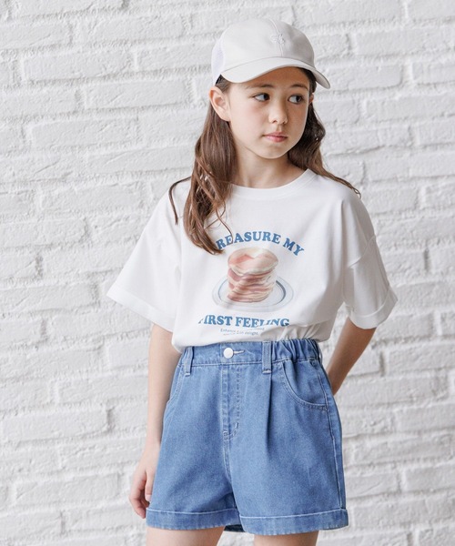GLOBAL WORK（グローバルワーク）の「ヘビロッTEE/ワイド半袖/976076（Tシャツ/カットソー・キッズ・パープル/ホワイト系その他/ピンク/ホワイト系1/アイボリー/ホワイト系2/サックスブルー/チャコールグレー/ホワイト系5/ホワイト系6/ブラック/ホワイト系4/グレー系8・140cm/150cm/160cm/130cm/170cm/120cm）」の5枚目の写真