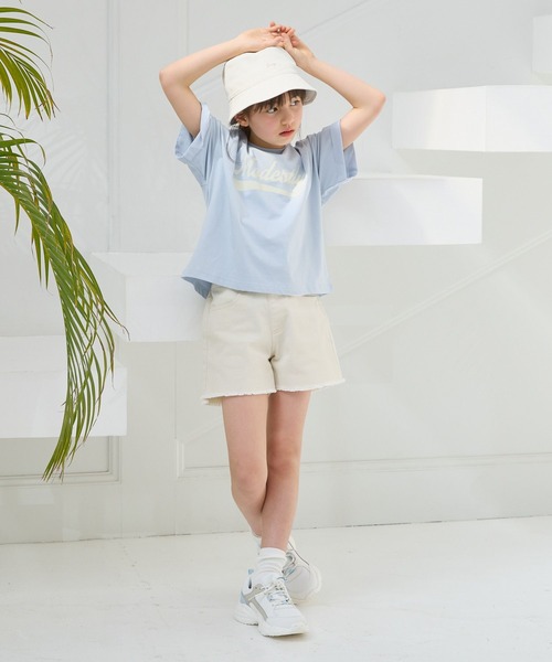 GLOBAL WORK（グローバルワーク）の「ヘビロッTEE/ワイド半袖/976076（Tシャツ/カットソー・キッズ・パープル/ホワイト系その他/ピンク/ホワイト系1/アイボリー/ホワイト系2/サックスブルー/チャコールグレー/ホワイト系5/ホワイト系6/ブラック/ホワイト系4/グレー系8・140cm/150cm/160cm/130cm/170cm/120cm）」の22枚目の写真