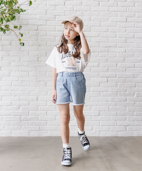 GLOBAL WORK（グローバルワーク）の「ヘビロッTEE/ワイド半袖/976076（Tシャツ/カットソー・キッズ・パープル/ホワイト系その他/ピンク/ホワイト系1/アイボリー/ホワイト系2/サックスブルー/チャコールグレー/ホワイト系5/ホワイト系6/ブラック/ホワイト系4/グレー系8・140cm/150cm/160cm/130cm/170cm/120cm）」の14枚目の写真