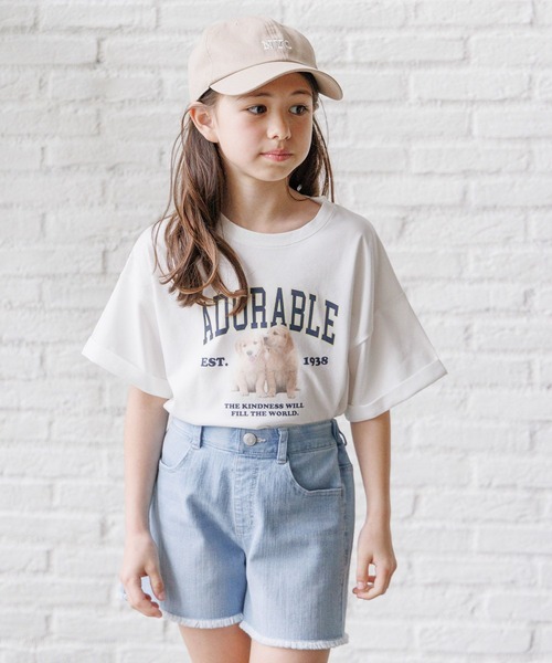 GLOBAL WORK（グローバルワーク）の「ヘビロッTEE/ワイド半袖/976076（Tシャツ/カットソー・キッズ・パープル/ホワイト系その他/ピンク/ホワイト系1/アイボリー/ホワイト系2/サックスブルー/チャコールグレー/ホワイト系5/ホワイト系6/ブラック/ホワイト系4/グレー系8・140cm/150cm/160cm/130cm/170cm/120cm）」の15枚目の写真