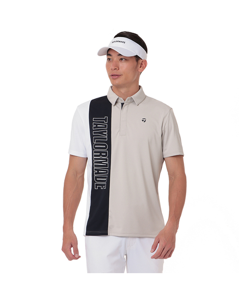 カラーブロック S/S ポロ アイスベージュ