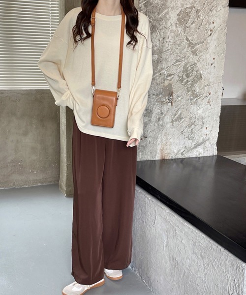 Doux Belle（ドゥーベル）の「ドロップショルダーニットトップス（Tシャツ/カットソー・レディース・ベージュ/ホワイト/ピンク/グレー/ブルー・MEDIUM）」の21枚目の写真