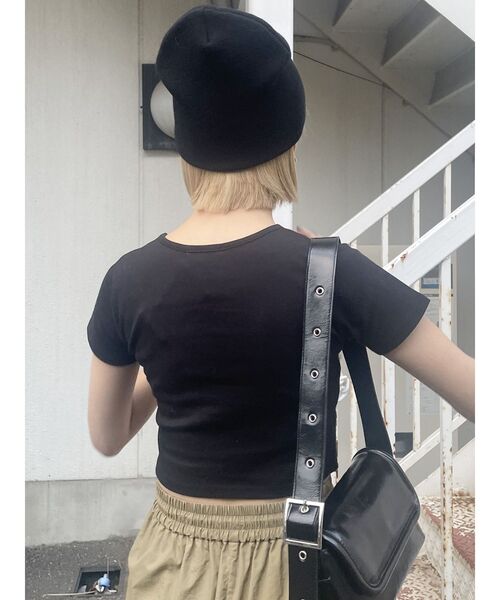 MURUA（ムルーア）の「クリアmumuクロップトTシャツ（Tシャツ/カットソー・レディース・ブルー/ブラック/その他1/イエロー/ホワイト・FREE）」の6枚目の写真