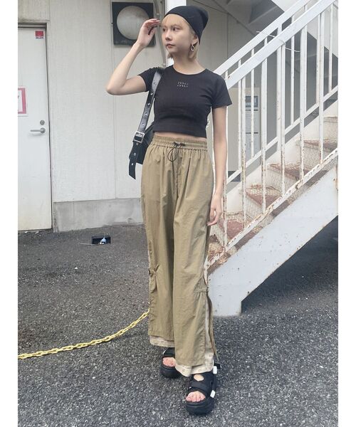 MURUA（ムルーア）の「クリアmumuクロップトTシャツ（Tシャツ/カットソー・レディース・ブルー/ブラック/その他1/イエロー/ホワイト・FREE）」の7枚目の写真