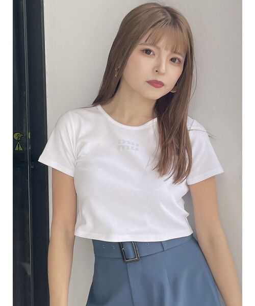 MURUA（ムルーア）の「クリアmumuクロップトTシャツ（Tシャツ/カットソー・レディース・ブルー/ブラック/その他1/イエロー/ホワイト・FREE）」の12枚目の写真