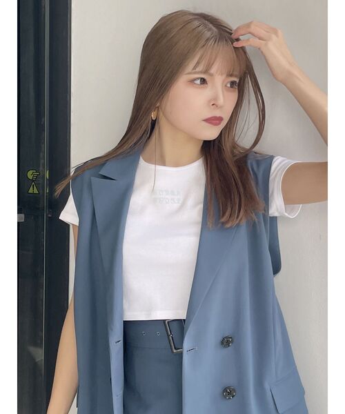 MURUA（ムルーア）の「クリアmumuクロップトTシャツ（Tシャツ/カットソー・レディース・ブルー/ブラック/その他1/イエロー/ホワイト・FREE）」の15枚目の写真