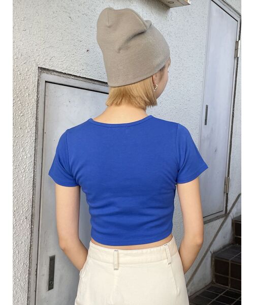 MURUA（ムルーア）の「クリアmumuクロップトTシャツ（Tシャツ/カットソー・レディース・ブルー/ブラック/その他1/イエロー/ホワイト・FREE）」の17枚目の写真