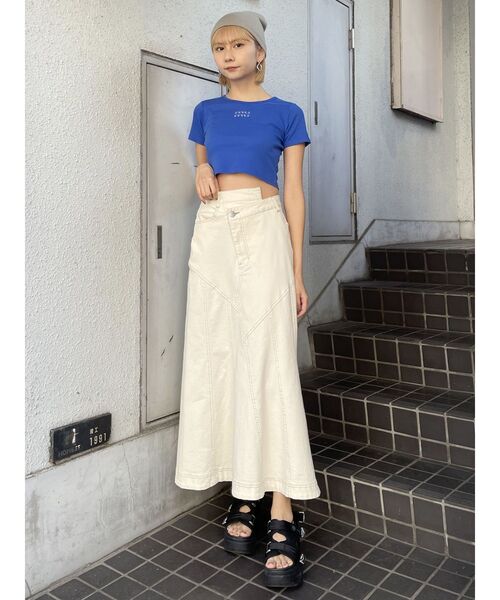 MURUA（ムルーア）の「クリアmumuクロップトTシャツ（Tシャツ/カットソー・レディース・ブルー/ブラック/その他1/イエロー/ホワイト・FREE）」の18枚目の写真