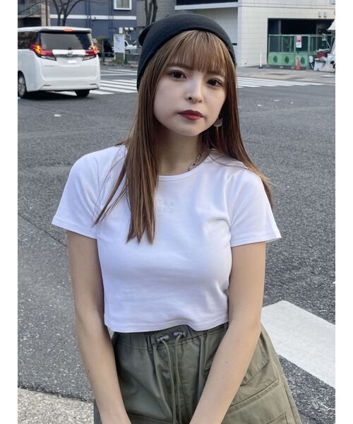 MURUA（ムルーア）の「クリアmumuクロップトTシャツ（Tシャツ/カットソー・レディース・ブルー/ブラック/その他1/イエロー/ホワイト・FREE）」の21枚目の写真