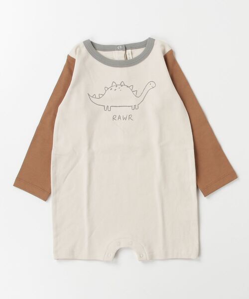 【セール】【Bs】【it】【Quincy Mae】LONG SLEEVE ROMPER || DINO（その他ベビー用品）｜Quincy Mae（クインシーメイ）