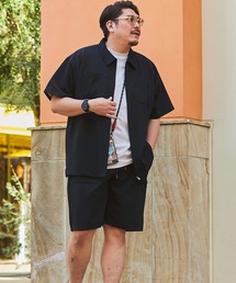 B&T CLUB（ビーティークラブ）の「B＆T CLUB 快ラクWEAR 半袖 シャツ ストレッチ リップル無地 フルジップ 大きいサイズ メンズ（シャツ/ブラウス・メンズ）」