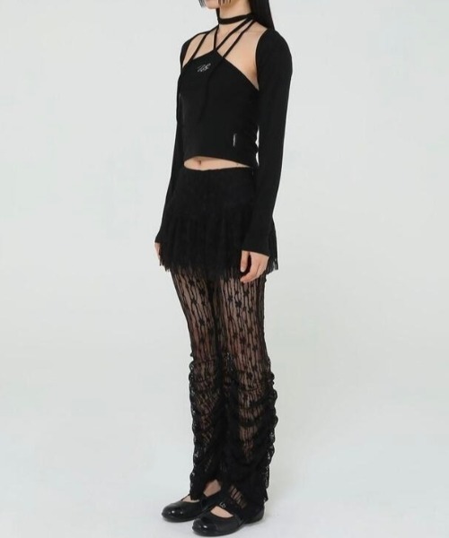 UGLY SHADOW(アグリーシャドウ)の「【Uglyshadow】BEADS TIE CARDIGAN SET / 【アグリーシャドウ】ビーズネクタイセット長袖カーディガン(カーディガン/ボレロ・レディース・ピンク/ホワイト/ブラック・ONE SIZE)」の16枚目の写真